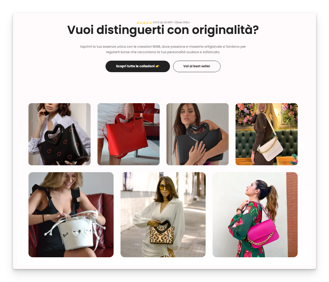 Screenshot sito web REBB